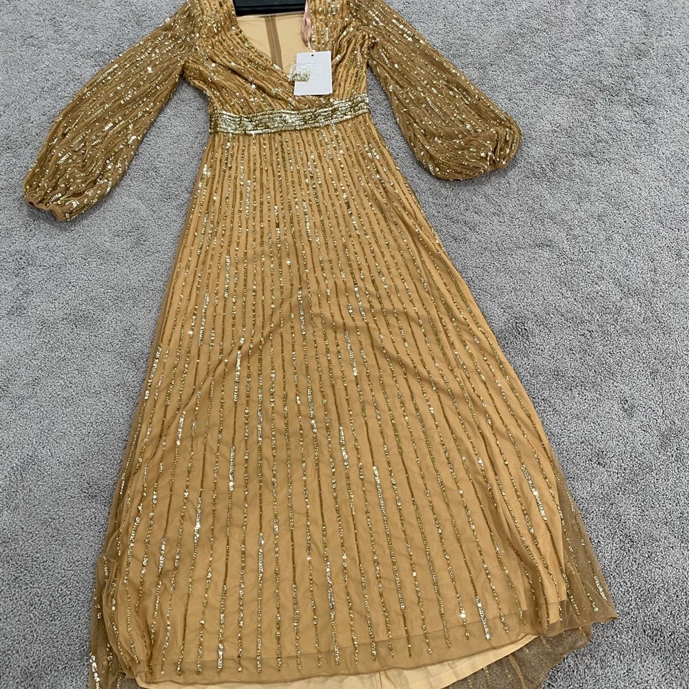 Elegant Gold Sequin Dress